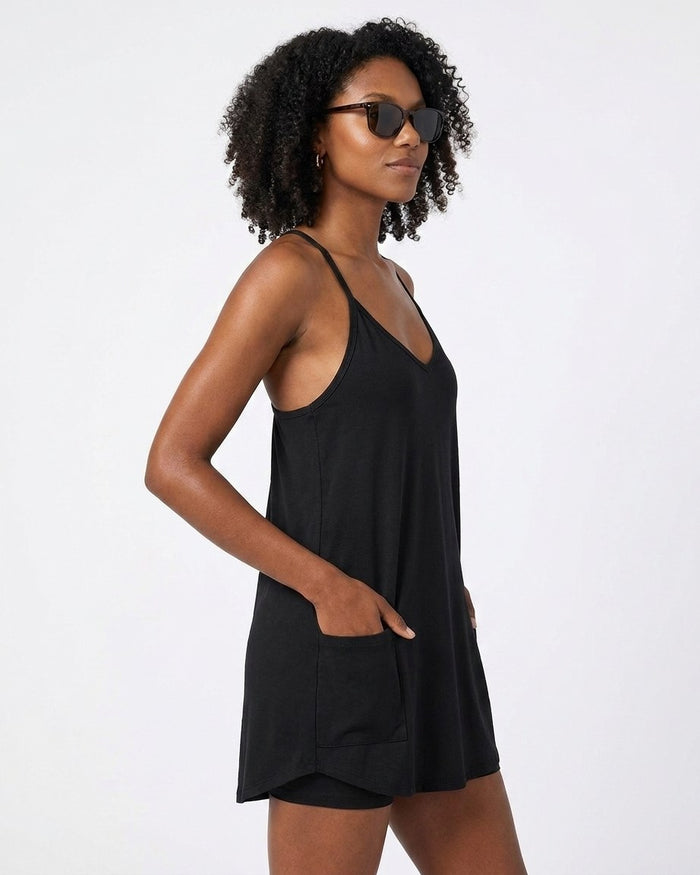 2-in-1 Lounge Romper Dress-black-c