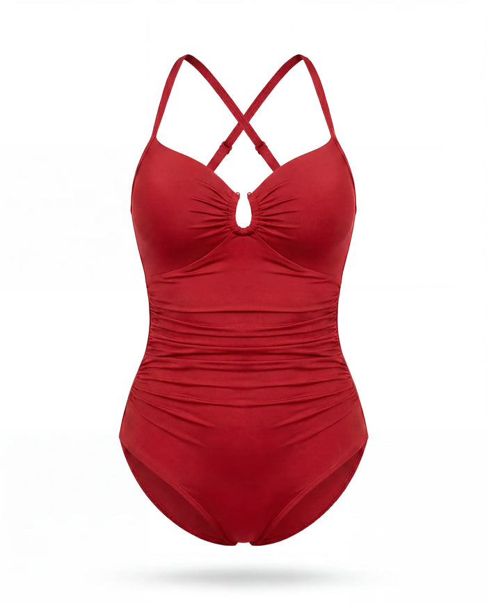LEISHAPE U-Ring Shaping Swimsuit - Red ghost