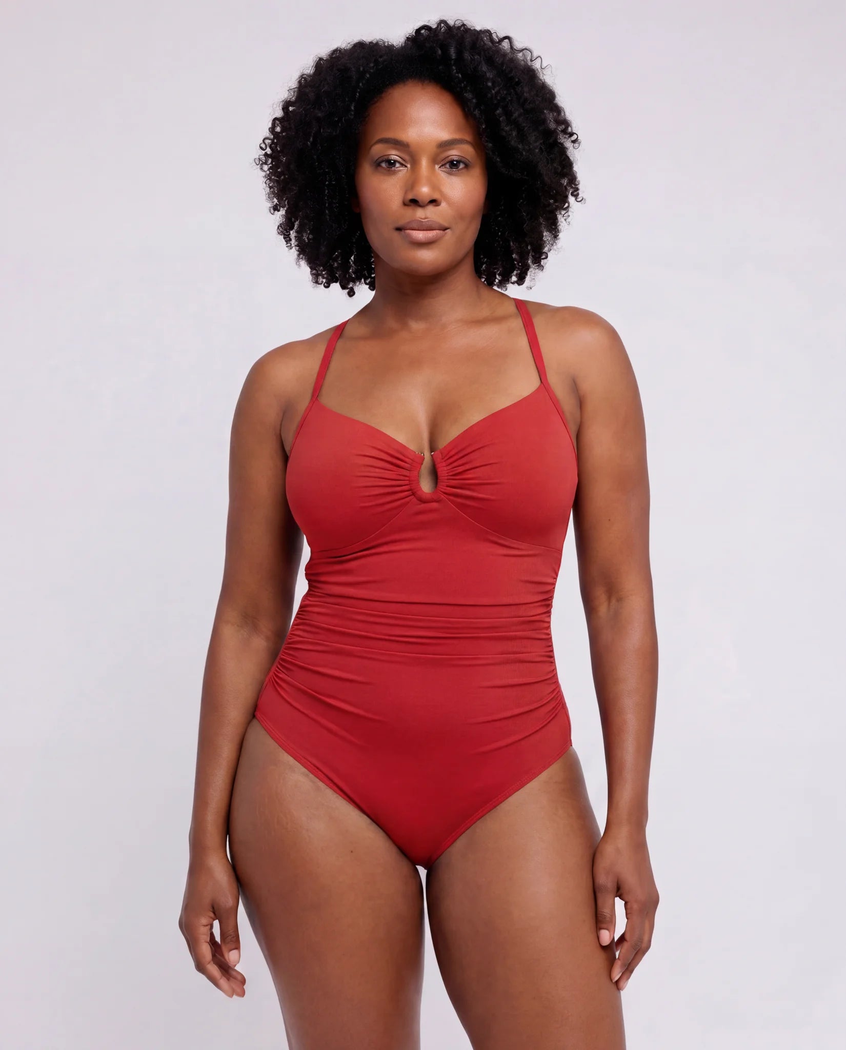 LEISHAPE U-Ring Shaping Swimsuit - Red